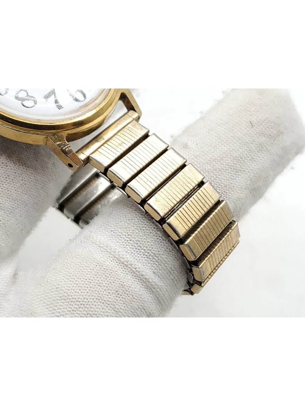 Vintage Timex Marlin Big Reader Mechanical  30mm Watch Running Gold Tone